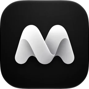 The Macroz app icon: a white M on black.